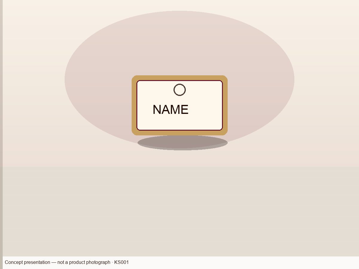 Concept still-life of Personalized Name Keepsake Tag