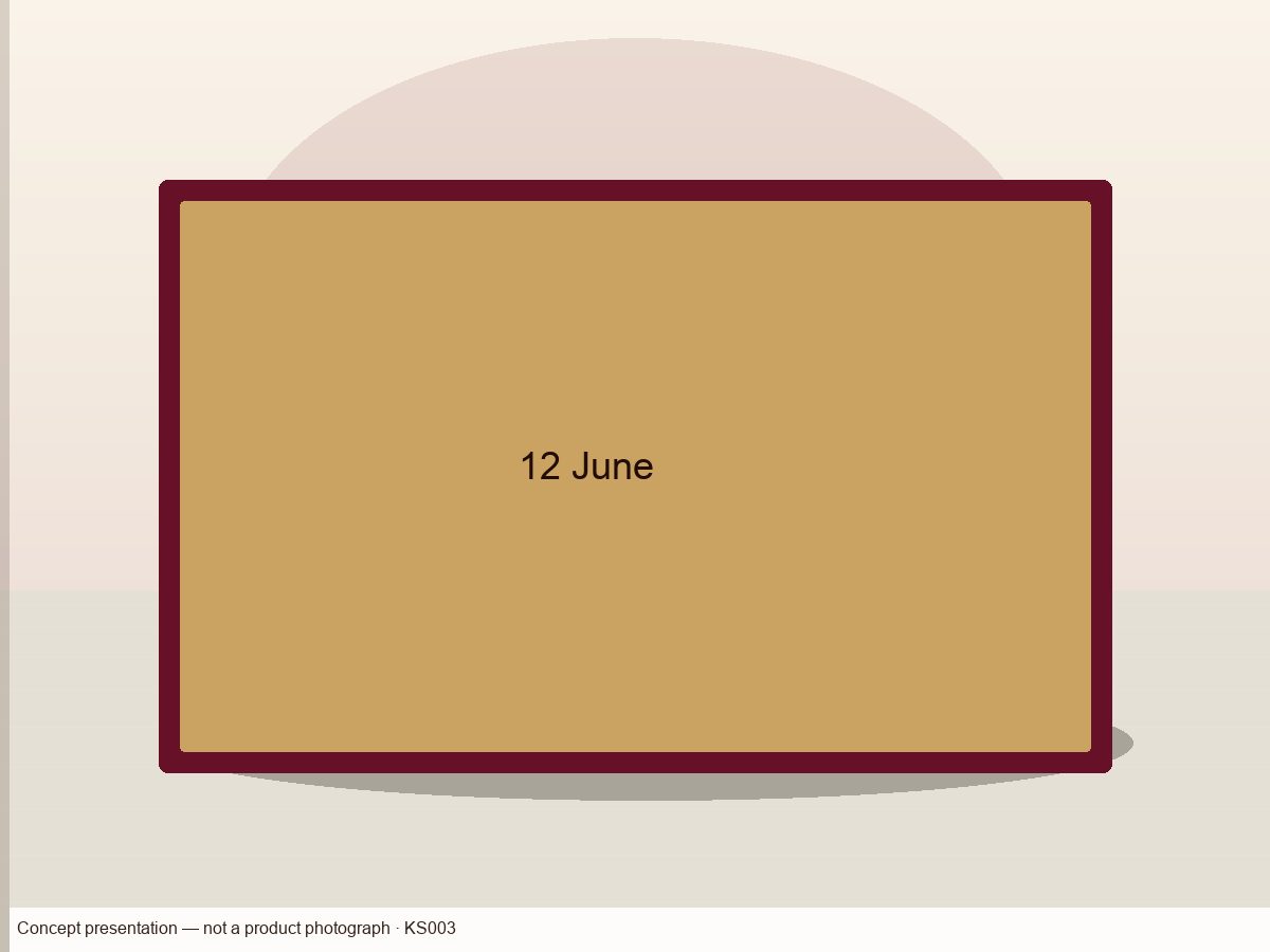 Concept still-life of Anniversary Date Keepsake Plaque